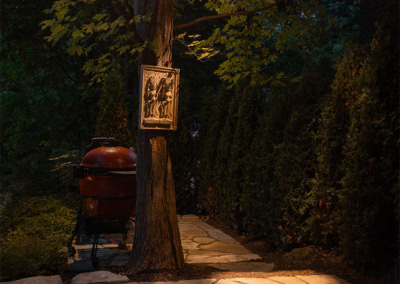 Éclairage d'arbre avec lumière pendantif - Pro-jet - irrigation éclairage paysager - Mont-Saint-Hilaire - Rive-Sud